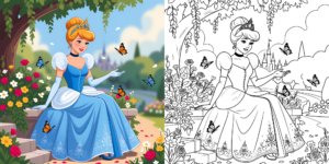 Cinderella coloring pages ft