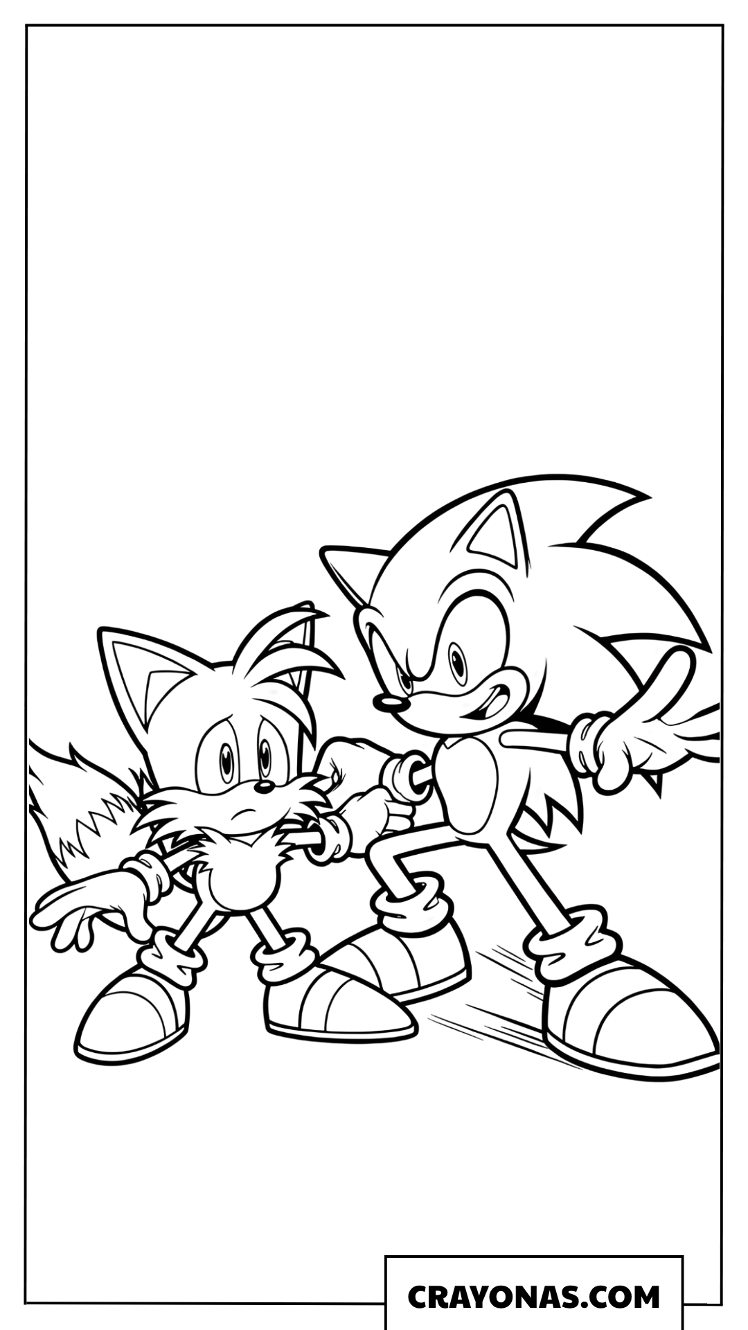 Coloring page of Sonic and Tails
