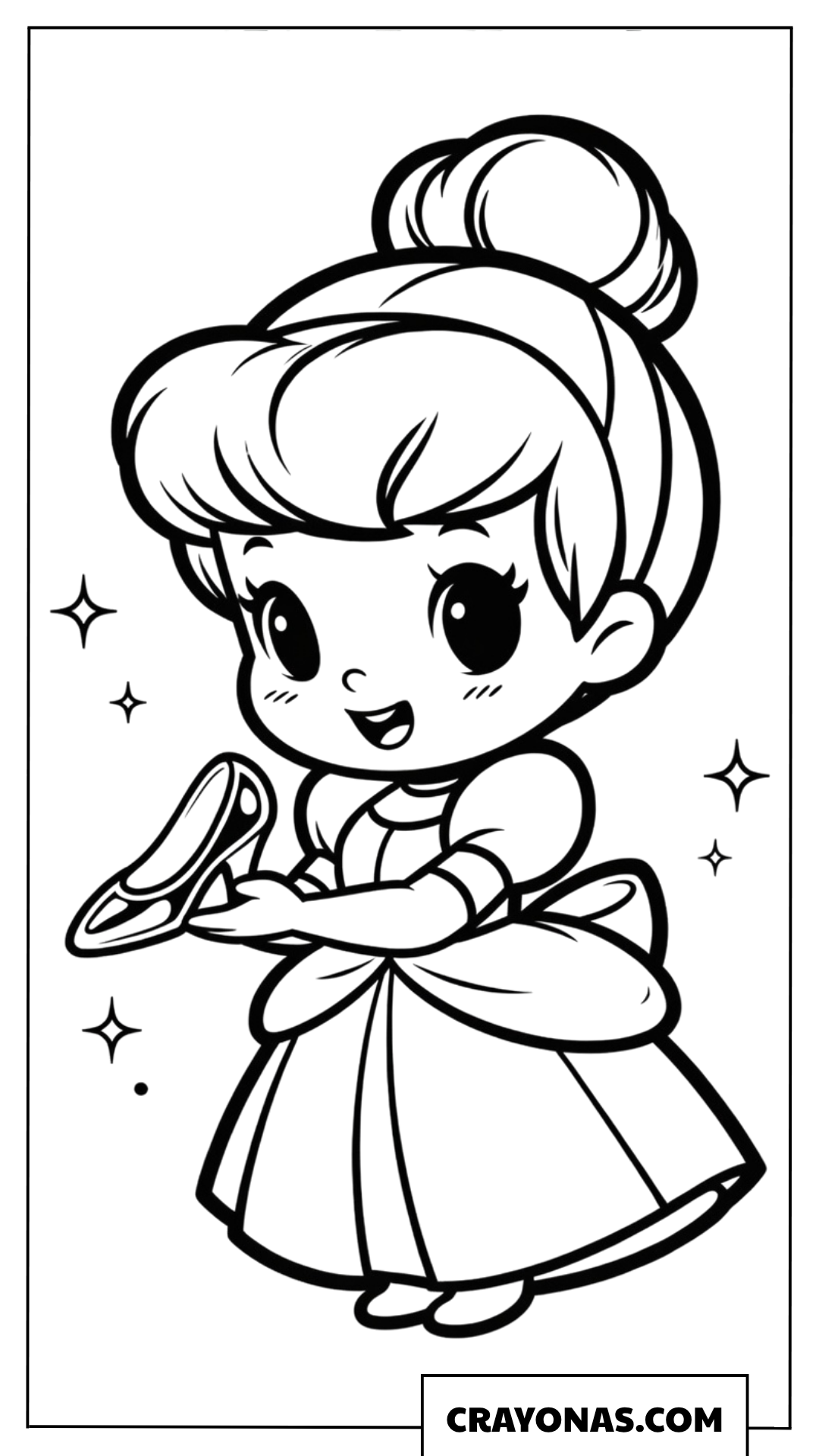 Cute Chibi Cinderella Coloring Page