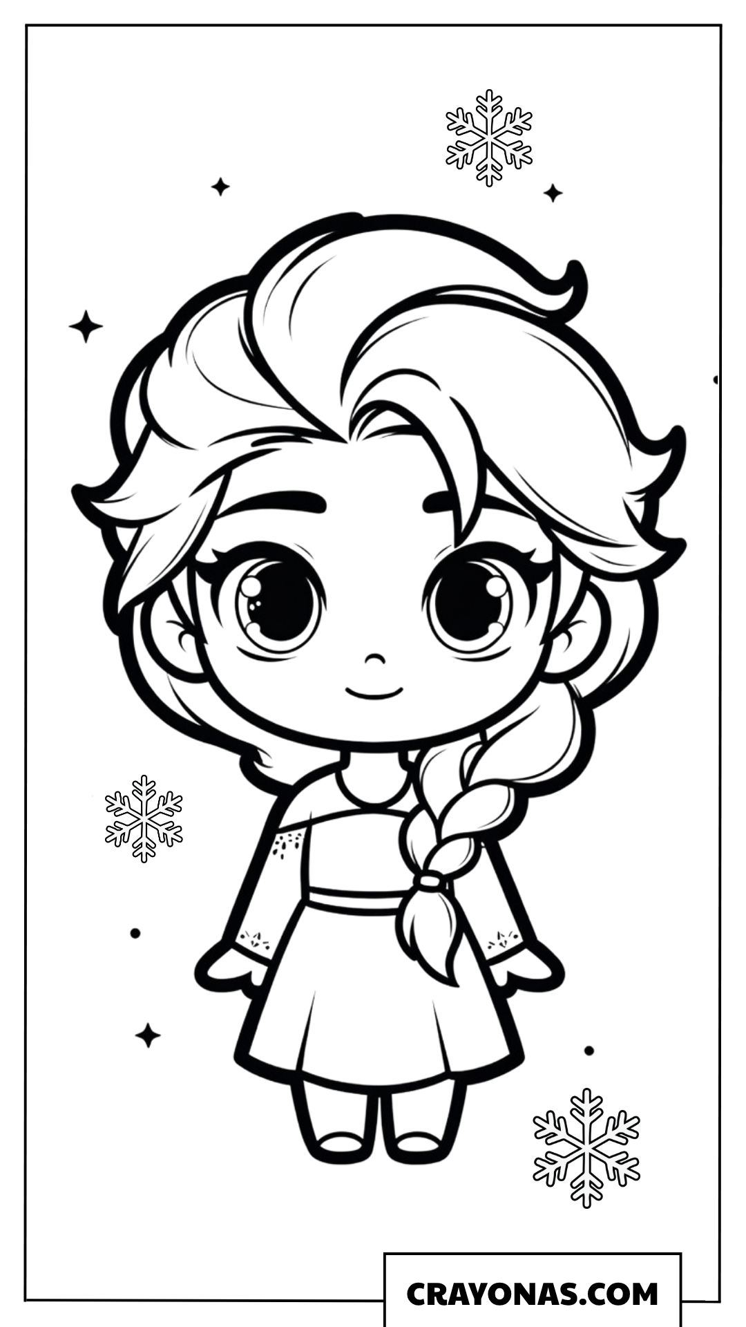 Cute Chibi Elsa Coloring Page