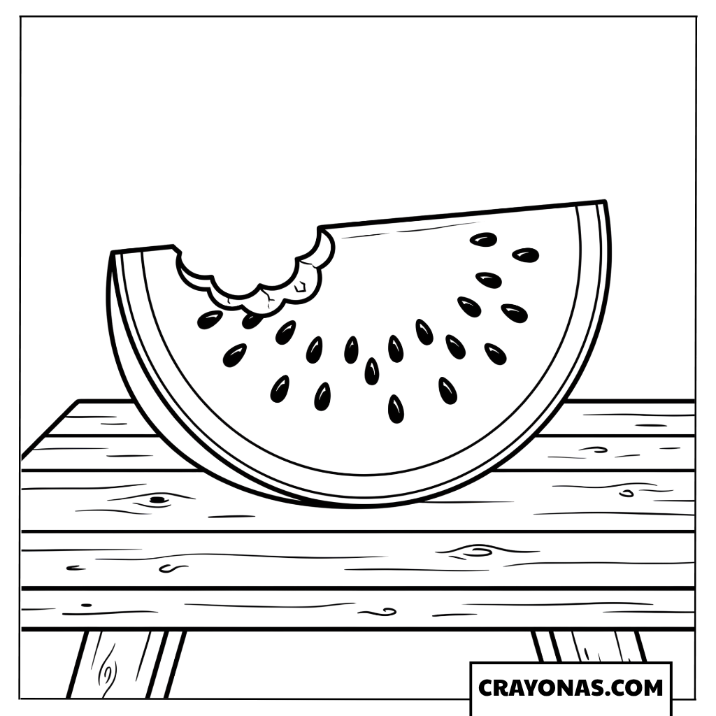 Juicy Watermelon Slice Coloring Page
