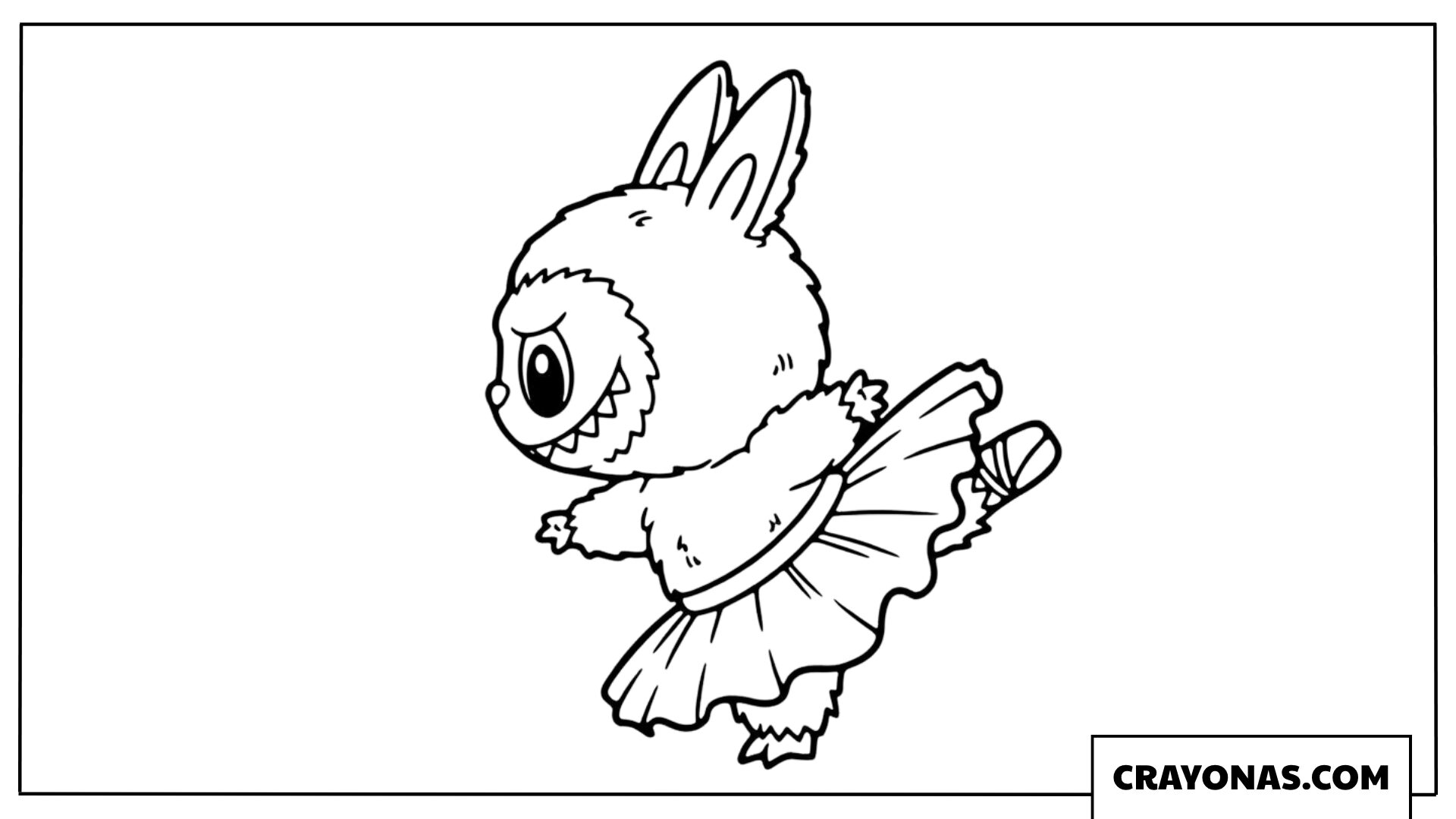 Labubu Ballerina Dancing Gracefully Coloring Page