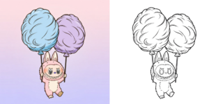 Labubu in Candy Land Coloring Pages ft