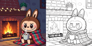 Labubu’s Four Seasons Coloring Pages ft