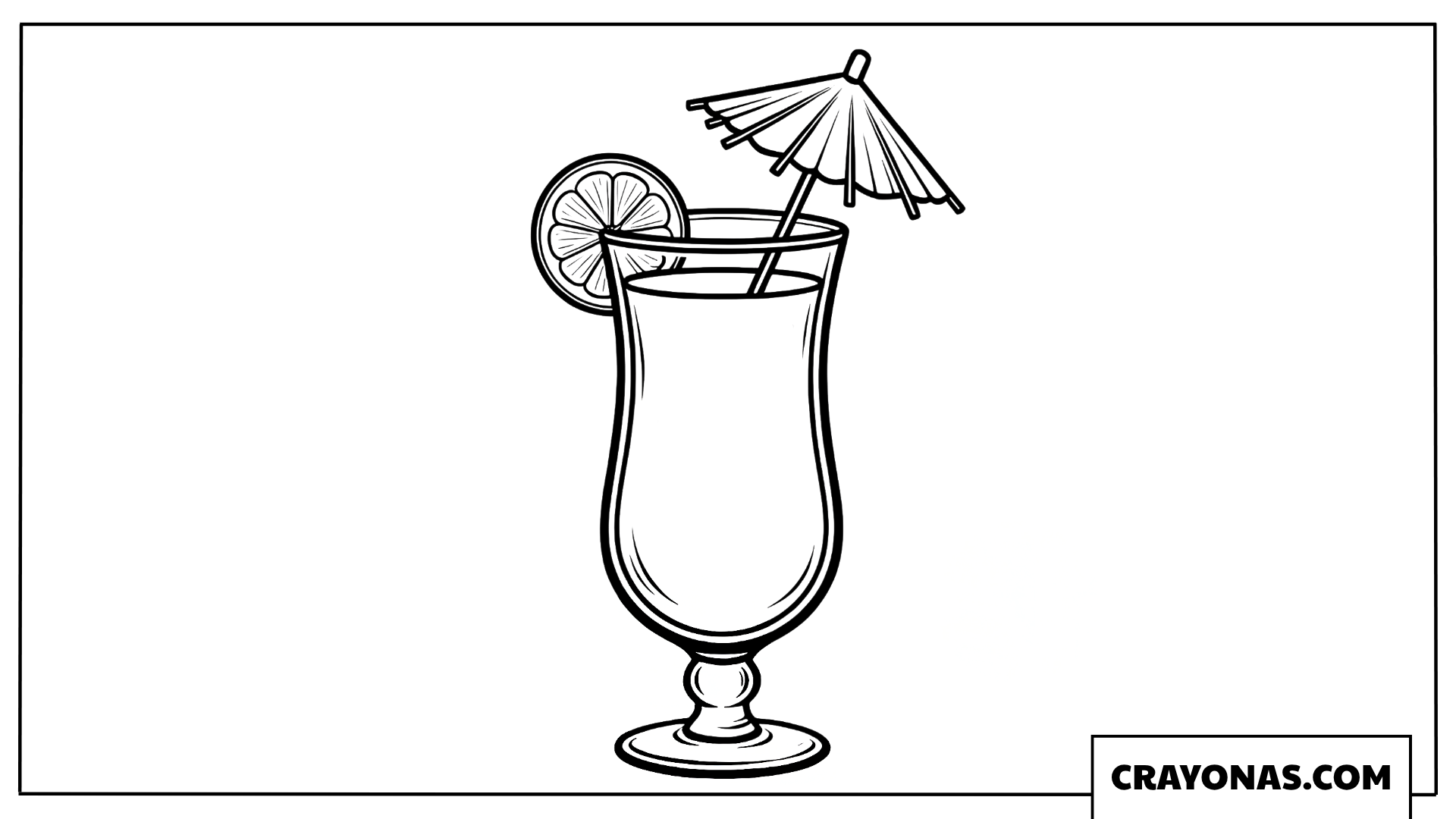 Lemon Cocktail Glass Coloring Page