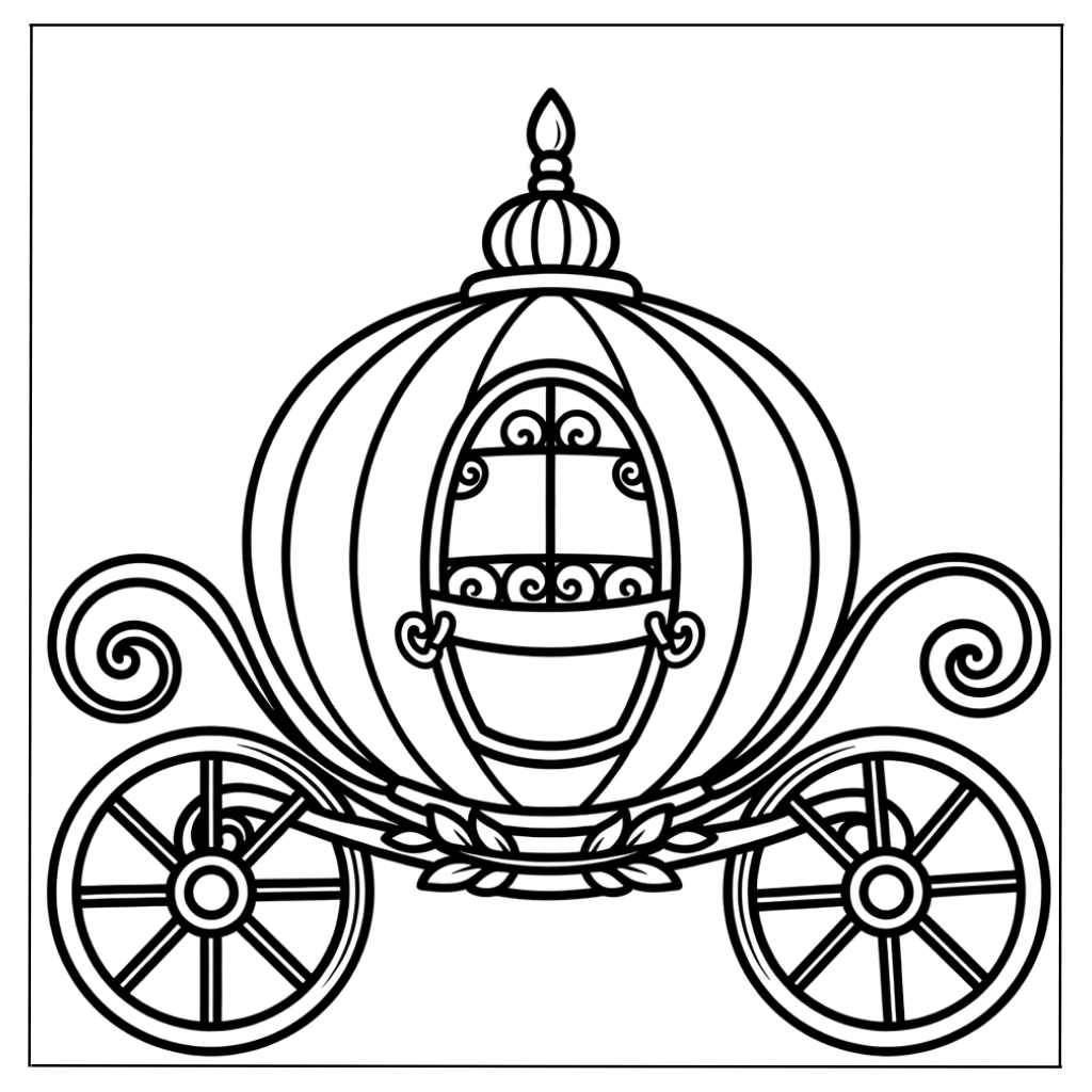Magical Pumpkin Carriage Coloring Page