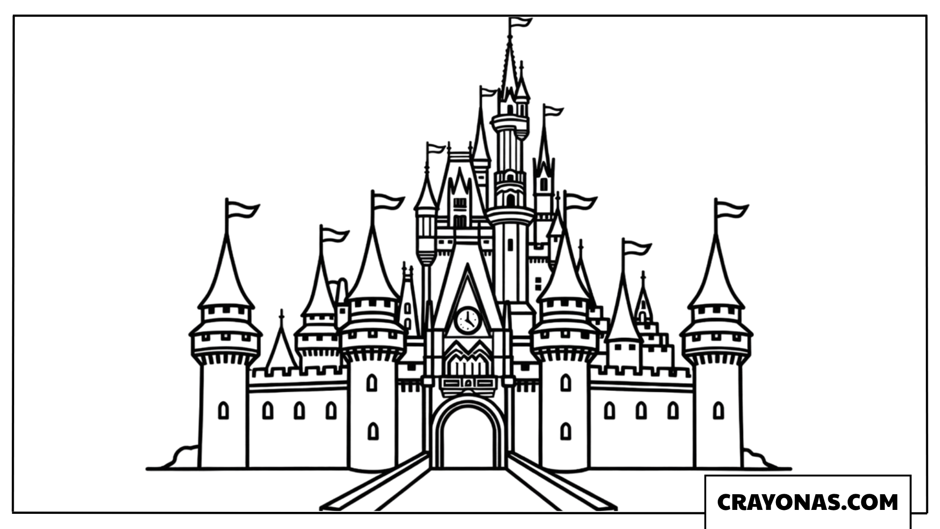 Majestic Cinderella Castle Exterior Coloring Page