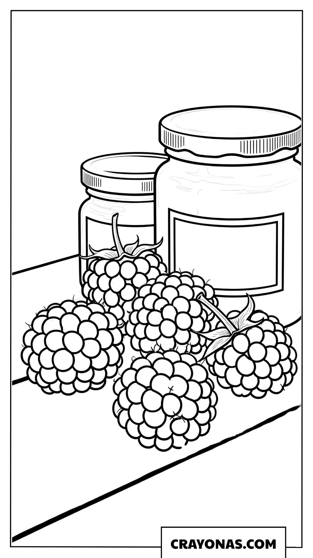 Raspberry Jam Jars Coloring Page