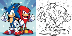 _Sonic and Knuckles coloring pages ft