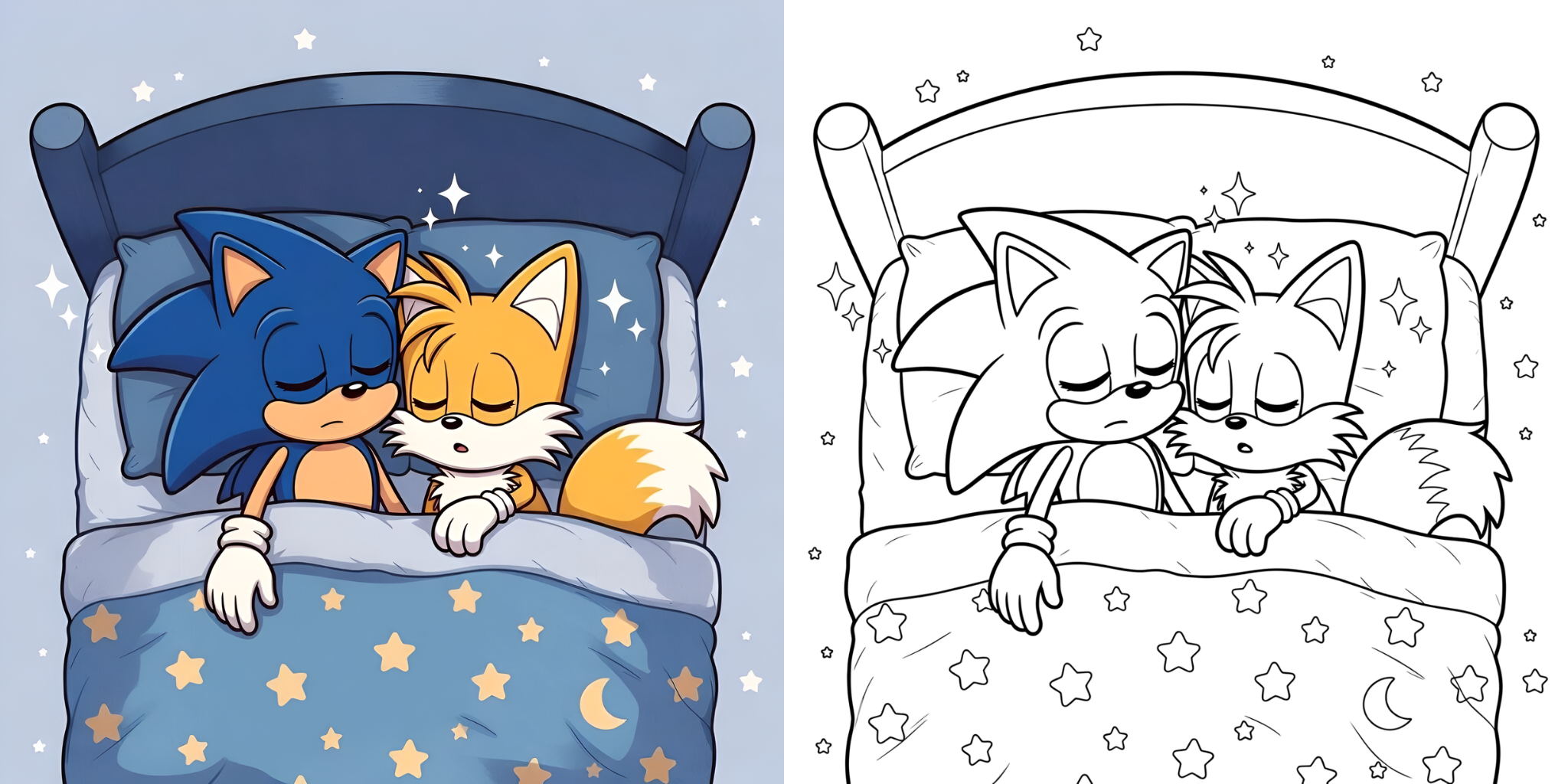 Sonic and Tails coloring pages ft