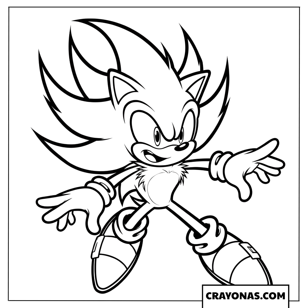 Super Sonic Ultimate Transformation Coloring Page