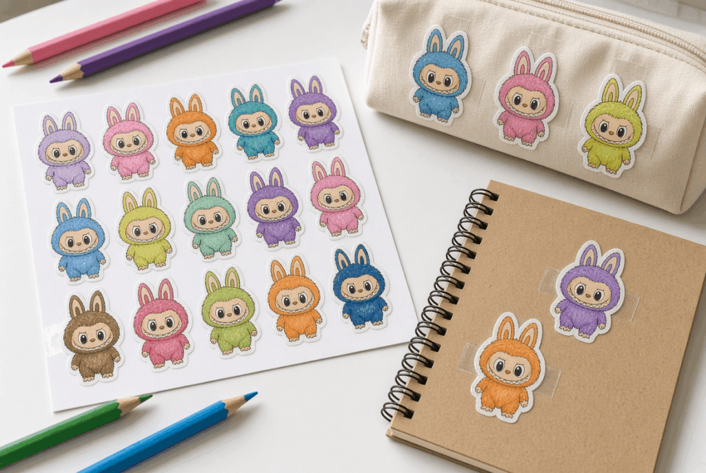 DIY Labubu Stickers from Labubu Coloring Pages