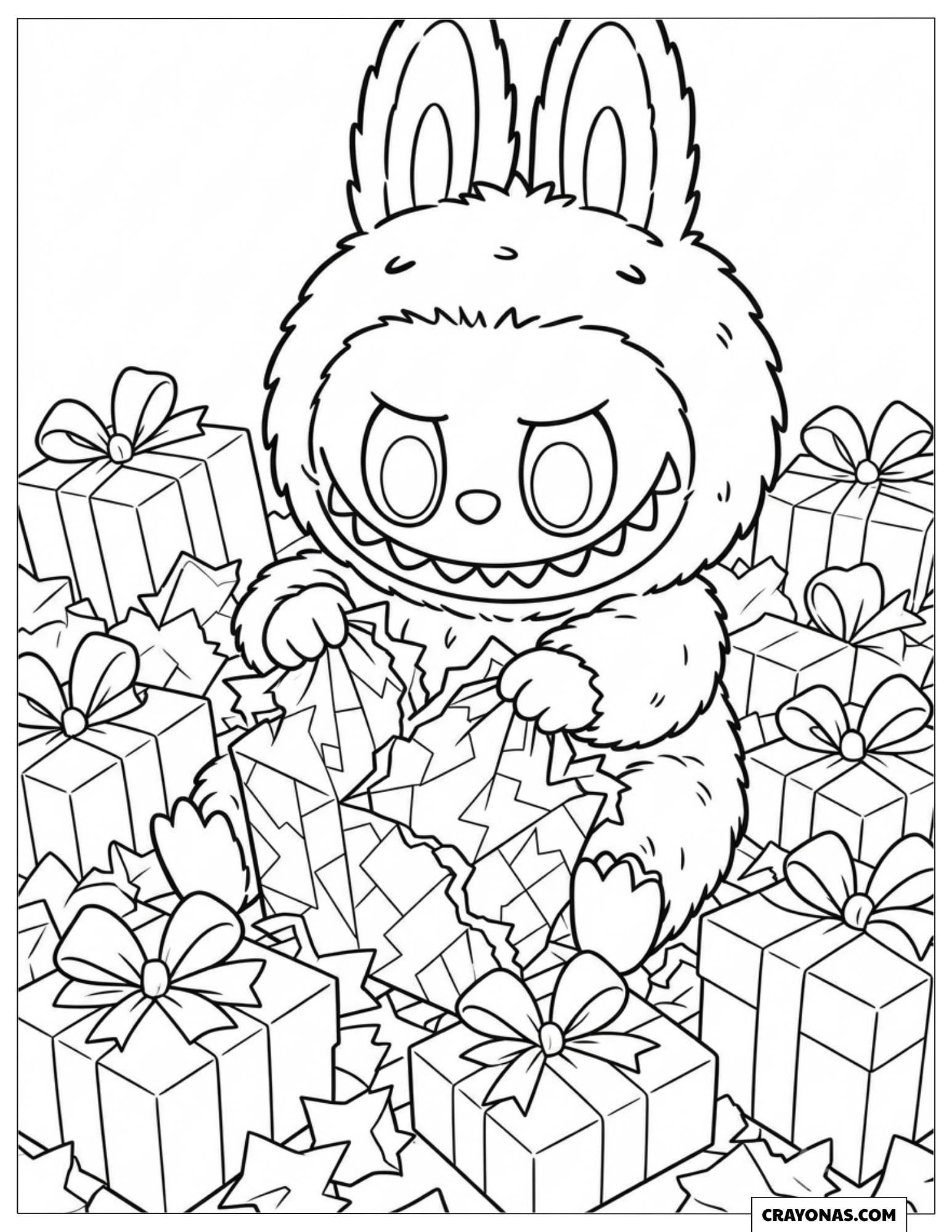 Labubu Opening Birthday Presents to Color