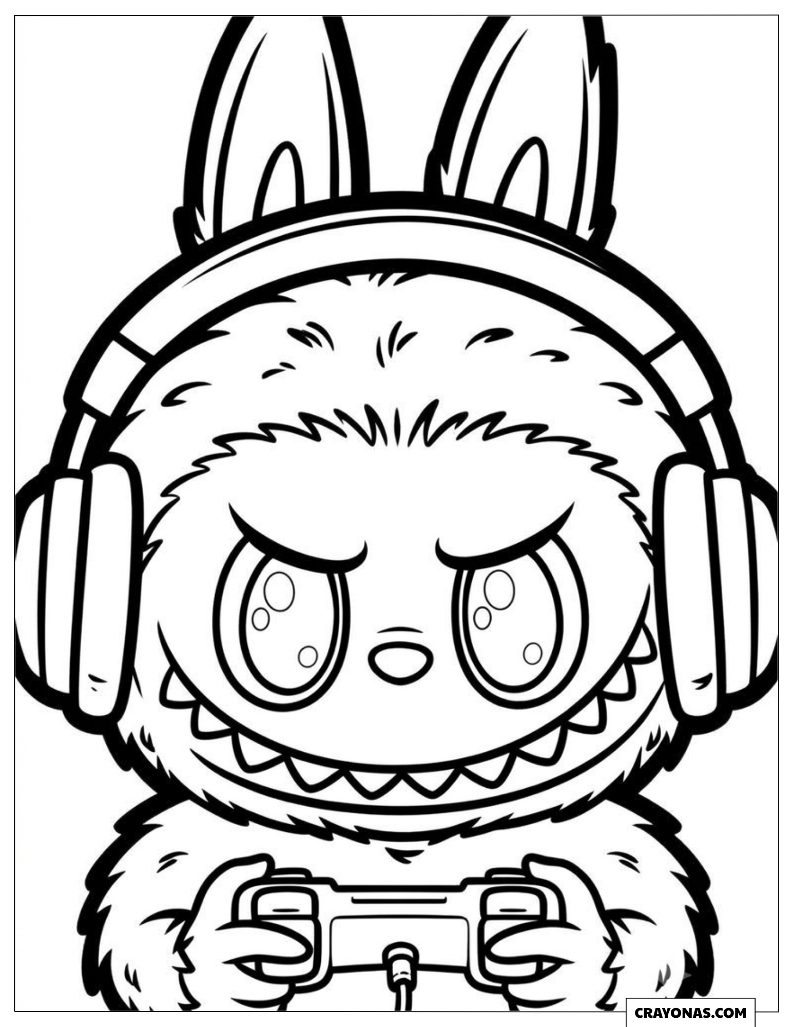 Labubu Playing Video Games to Color