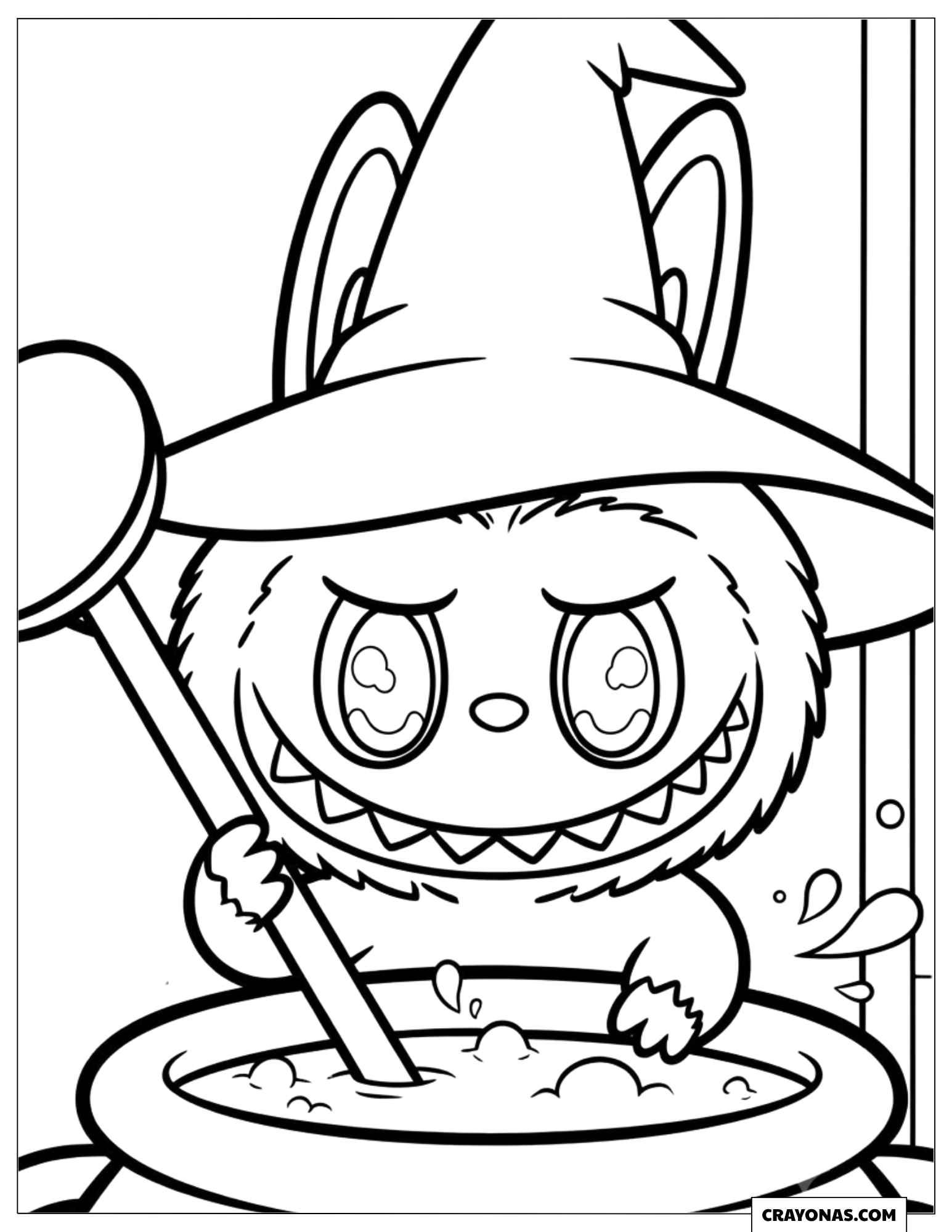 Labubu Stirring a Magic Potion to Color