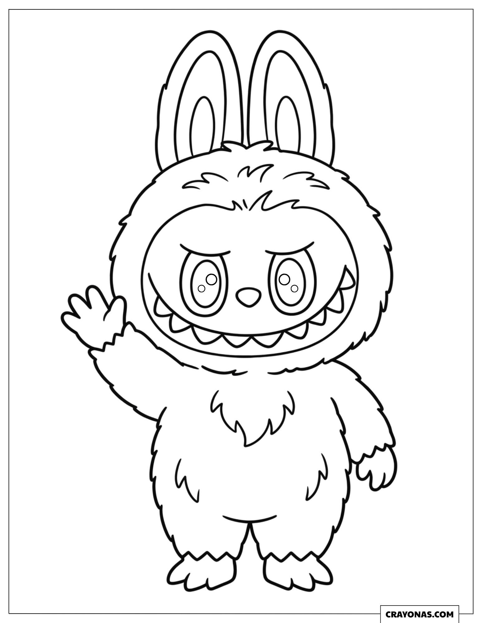 Labubu Waving Hello Coloring Page