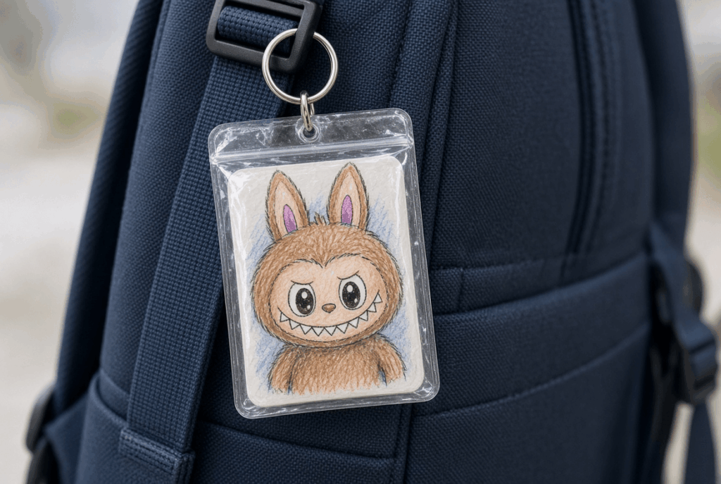 Laminated Labubu Keychain to Decorate Your Backpack