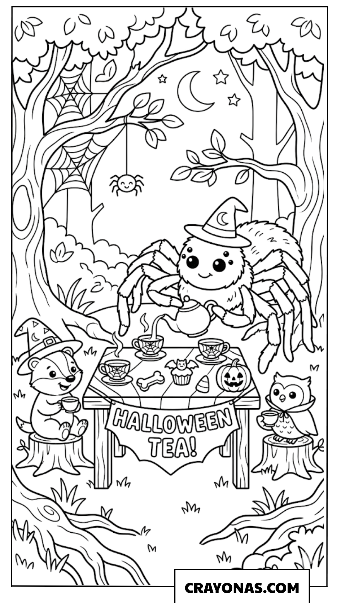 Acromantula Halloween Tea Party Coloring Pages