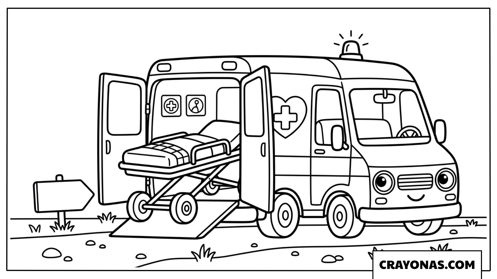Ambulance Coloring Page