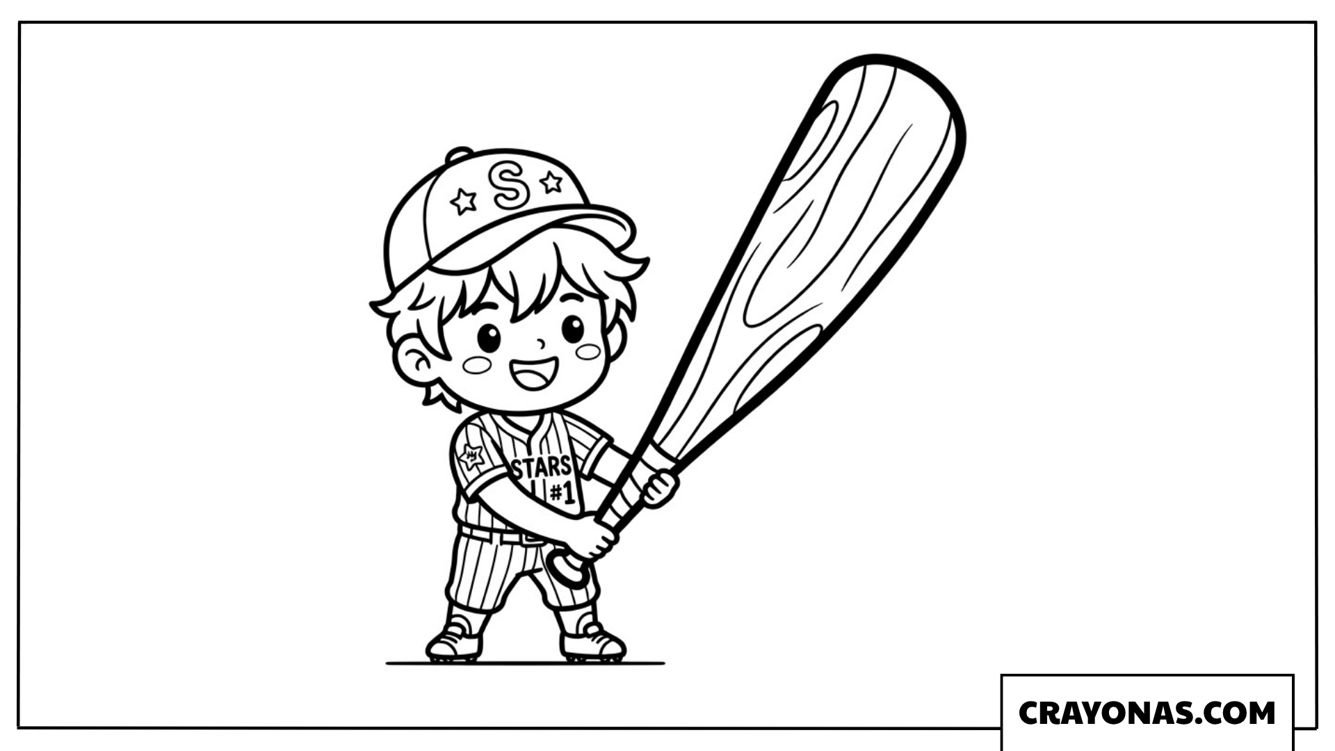 Anime Boy Playing Baseball Coloring Page