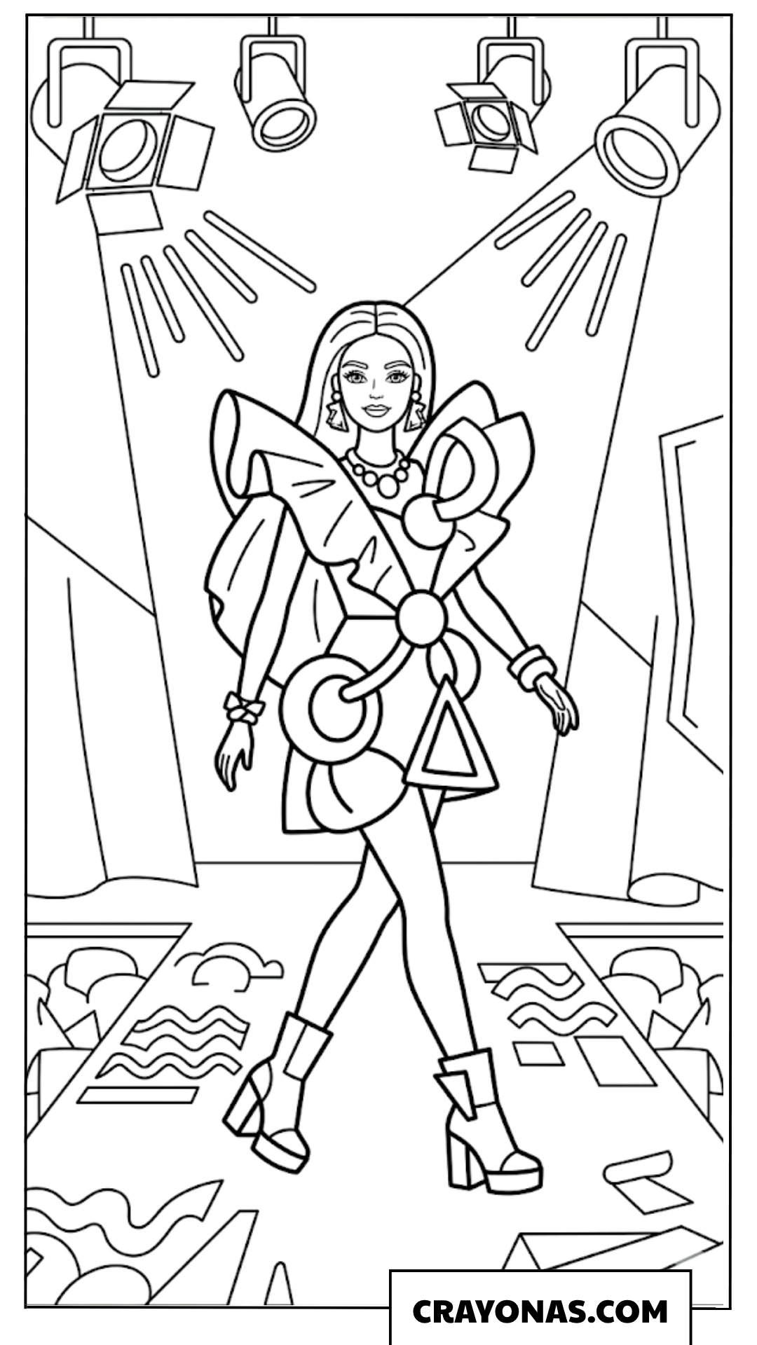 Barbie Avant-Garde Runway Fashion Coloring Page