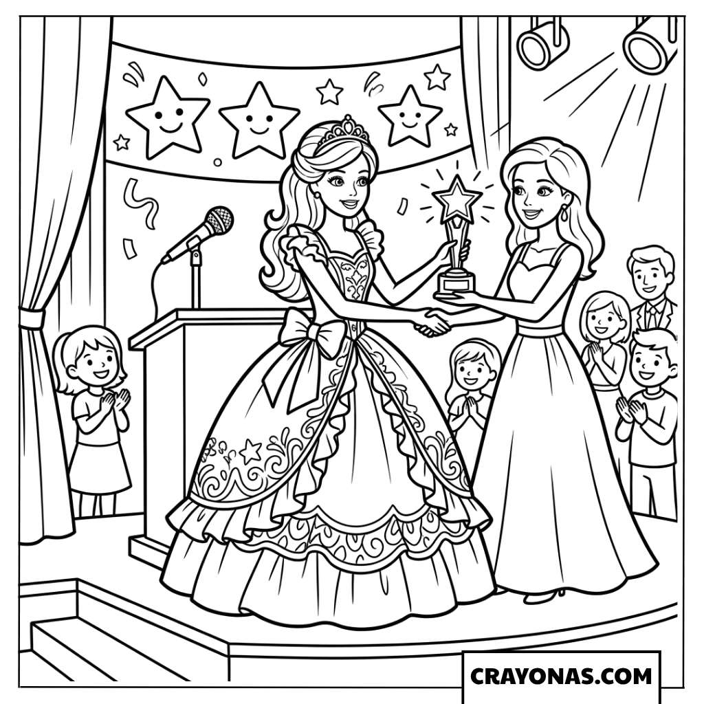Barbie Award Night Fashion Coloring Page