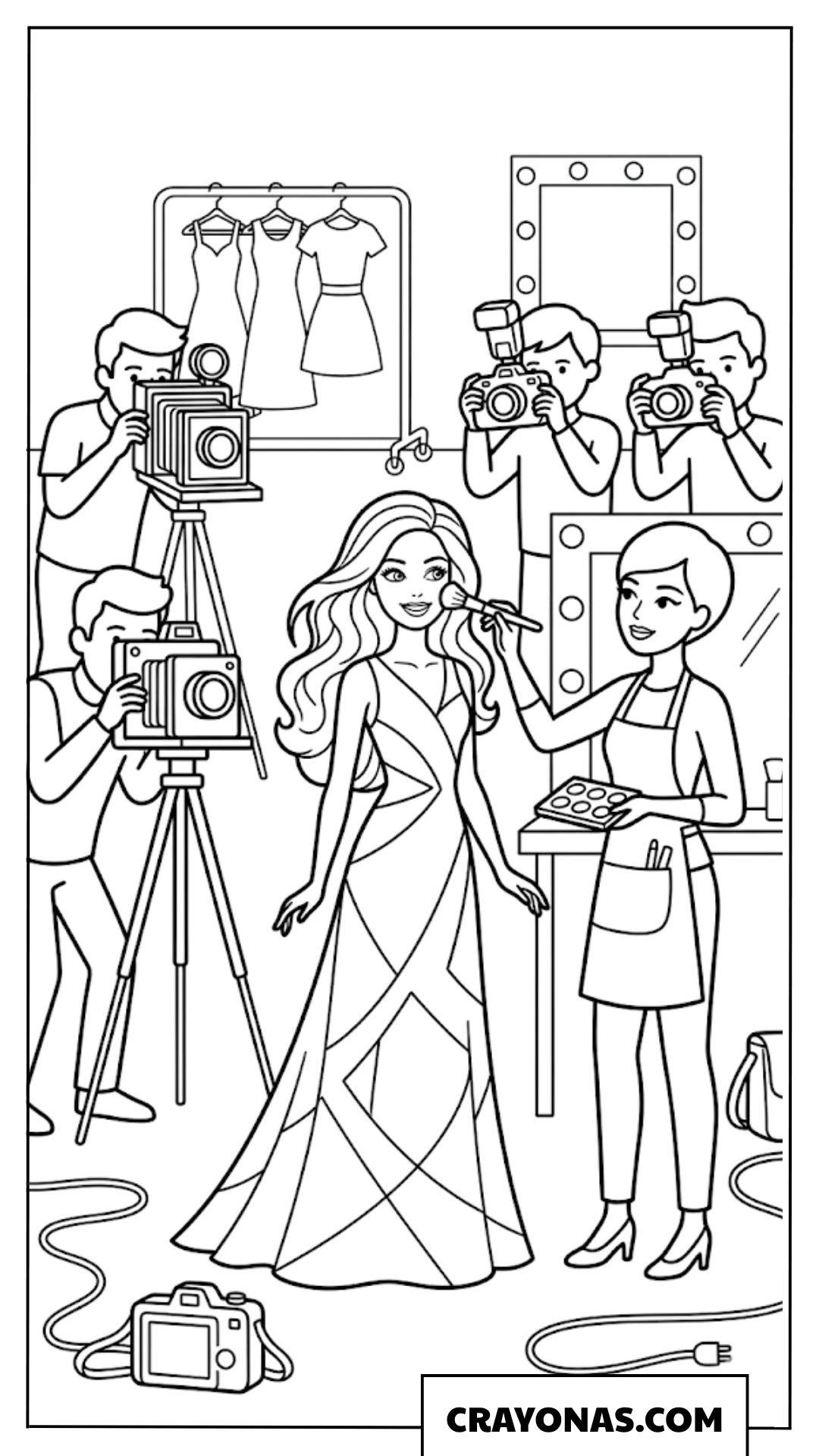 Barbie Professional Photoshoot Fashion Coloring Page
