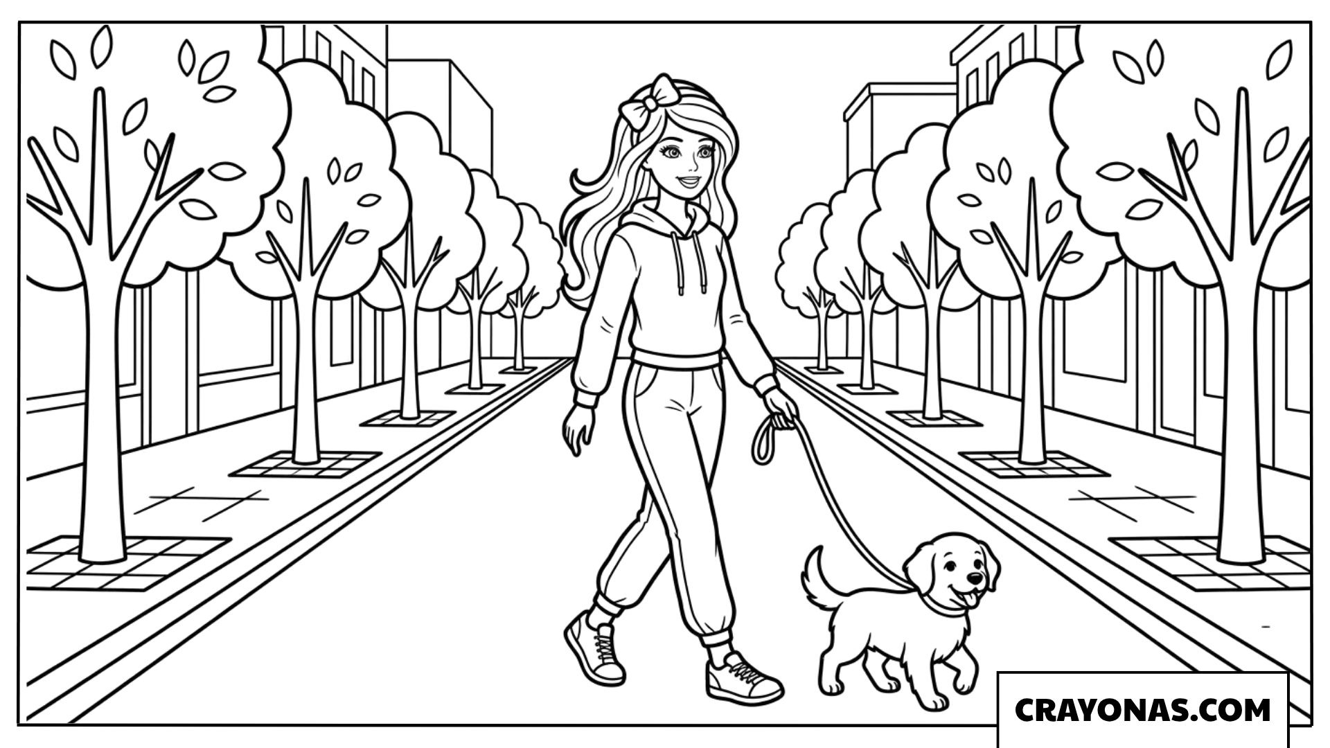 Barbie Street Style Fashion Coloring Page