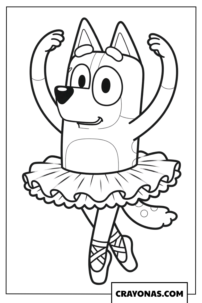 Bingo Ballerina Coloring Page
