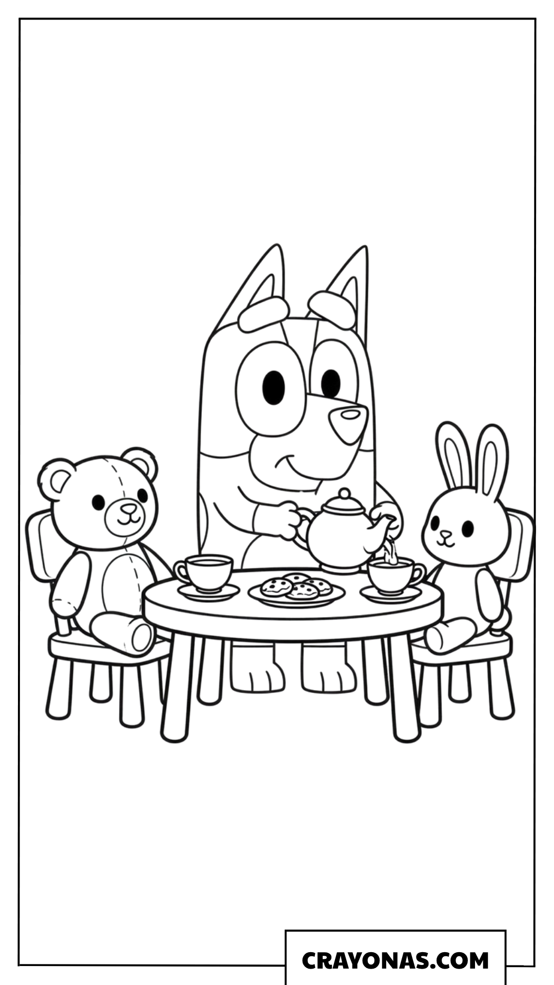 Bingo Tea Party Coloring Page
