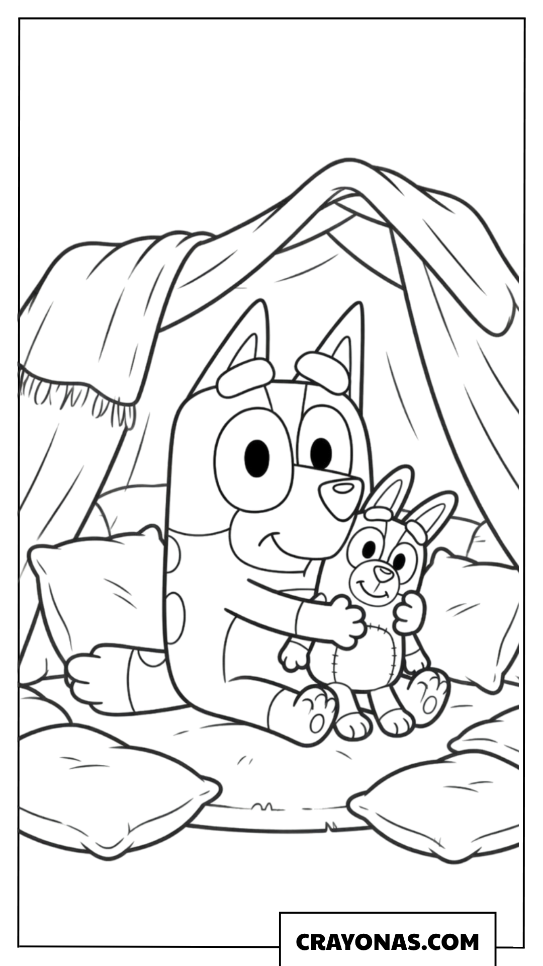 Bingo in Blanket Fort Coloring Page