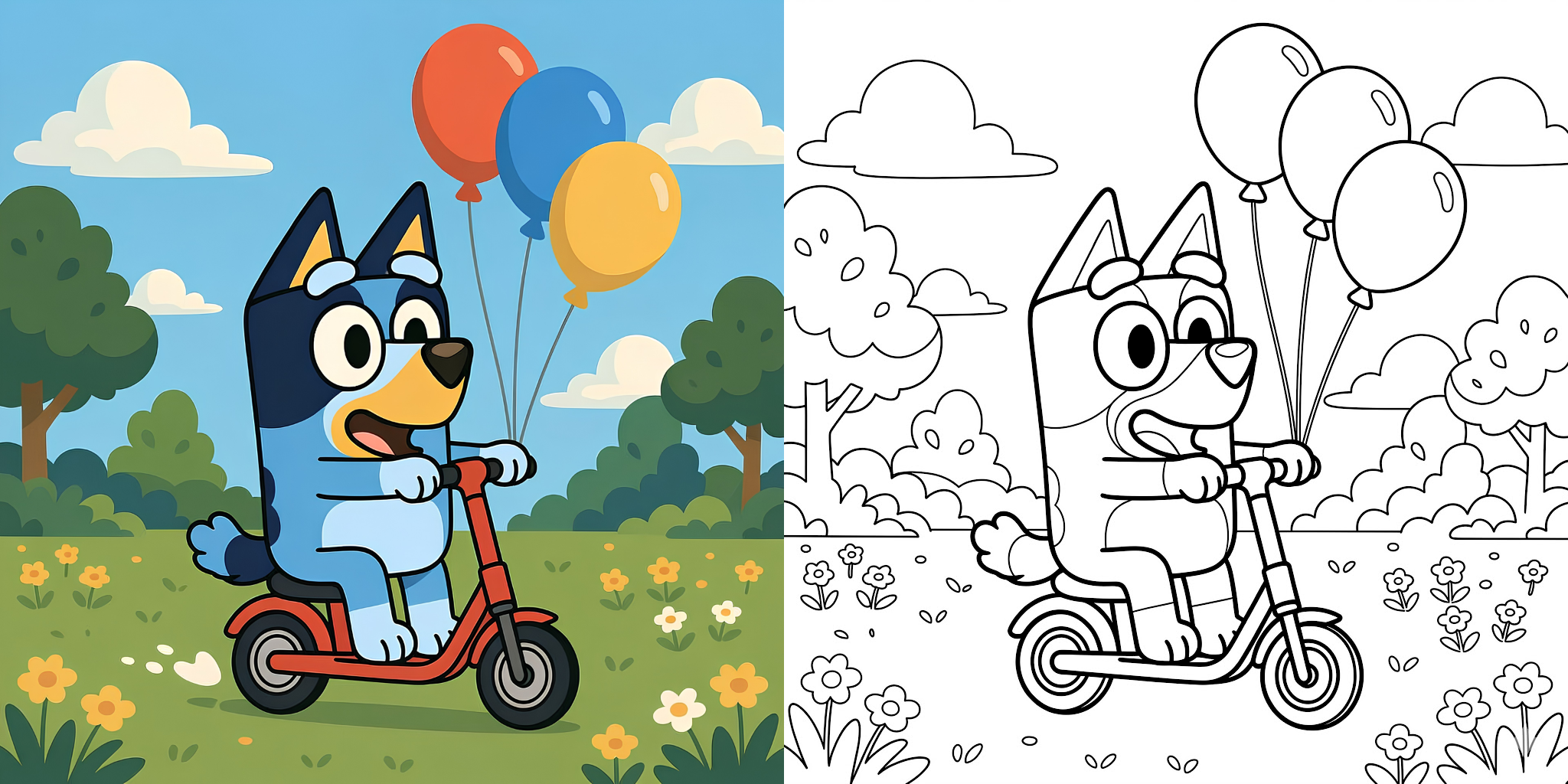 ft - Bluey Coloring Page ft