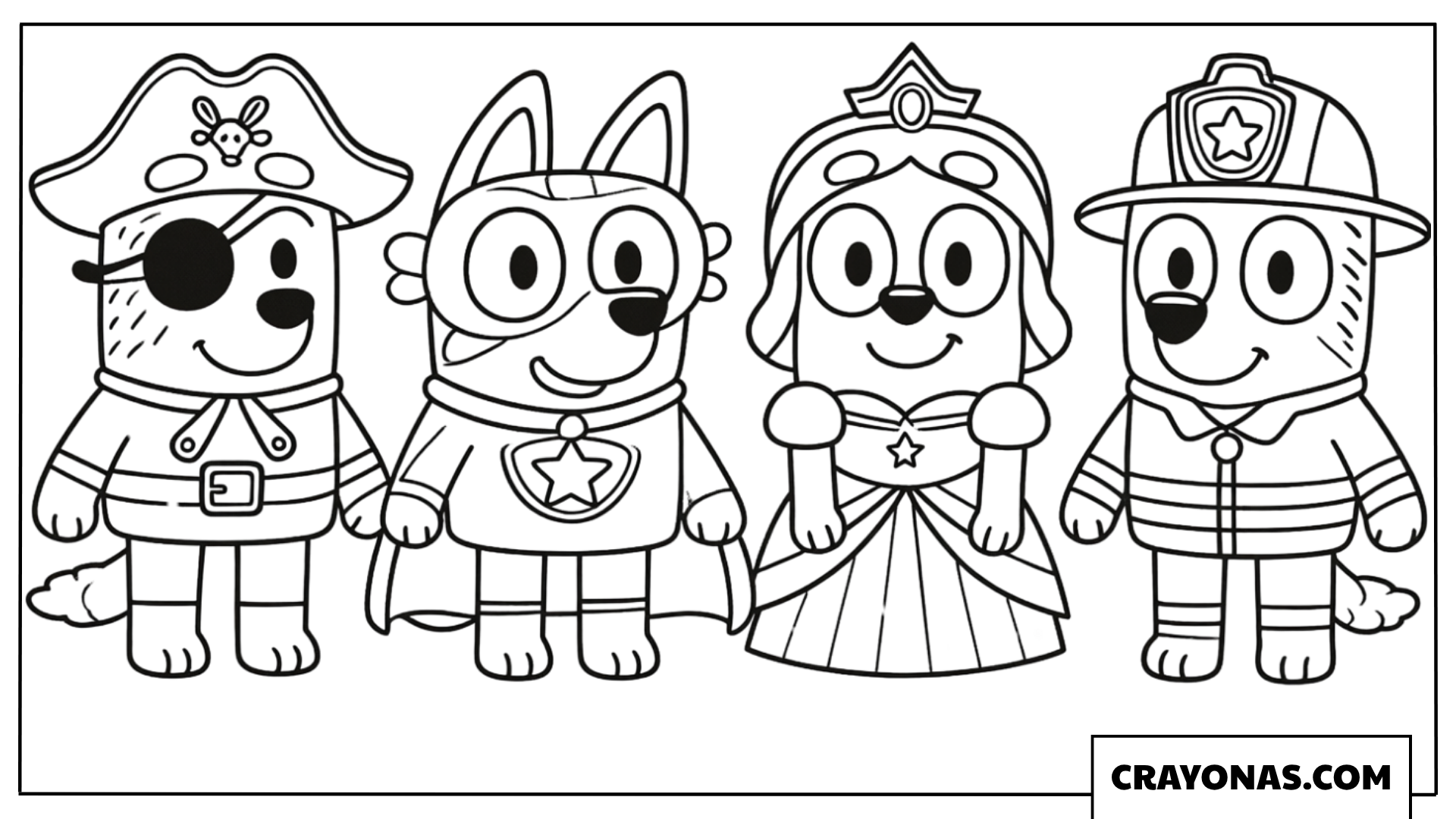 Bluey Dress Up Coloring Page