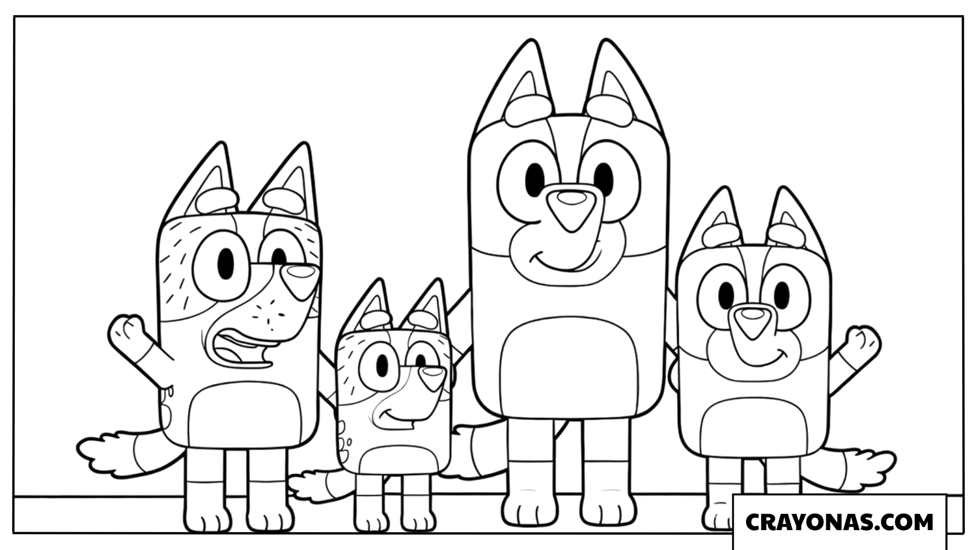Bluey Family Coloring Page