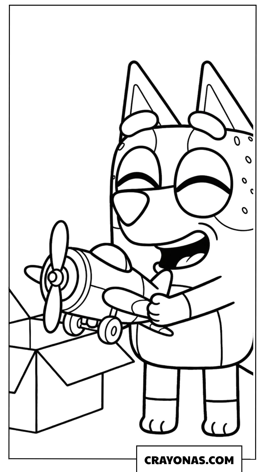 Bluey Joyful New Toy Coloring Page