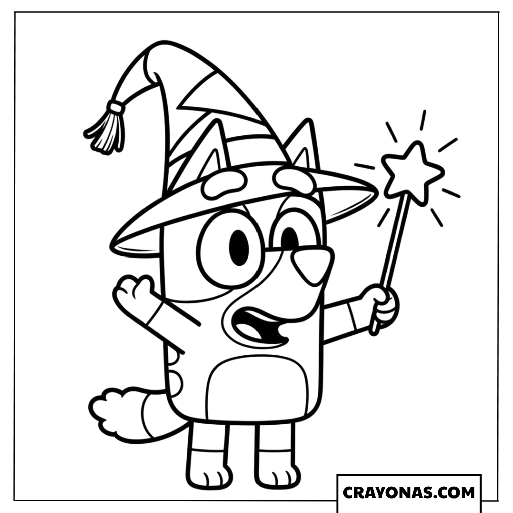 Bluey Wizard Coloring Page