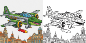 Bombardiro Crocodilo Coloring Pages ft