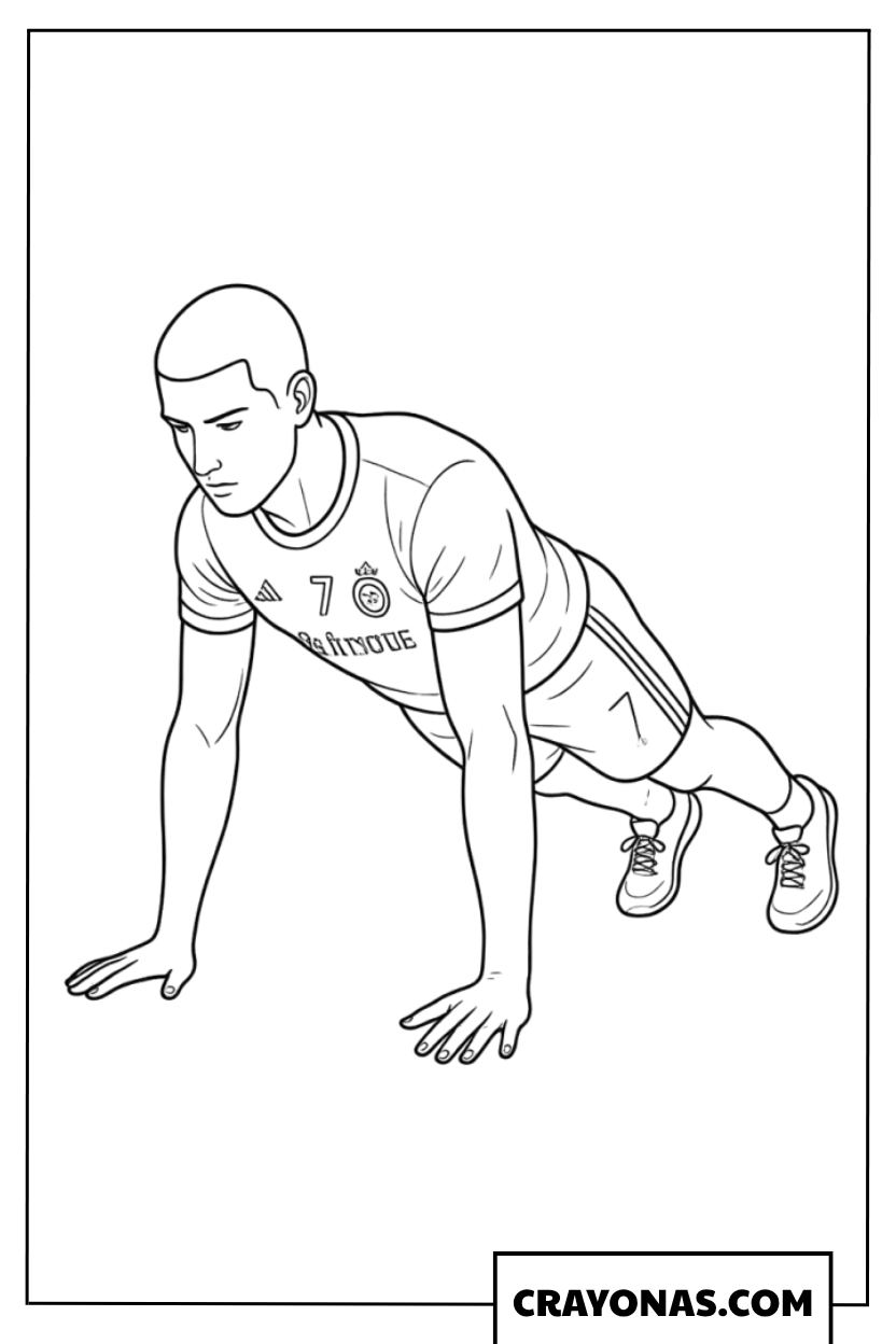 Buzz Cut Ronaldo Push Up Coloring Page