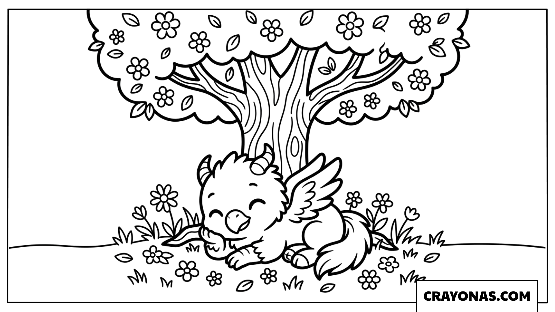 Chibi Buckbeak Resting Coloring Pages