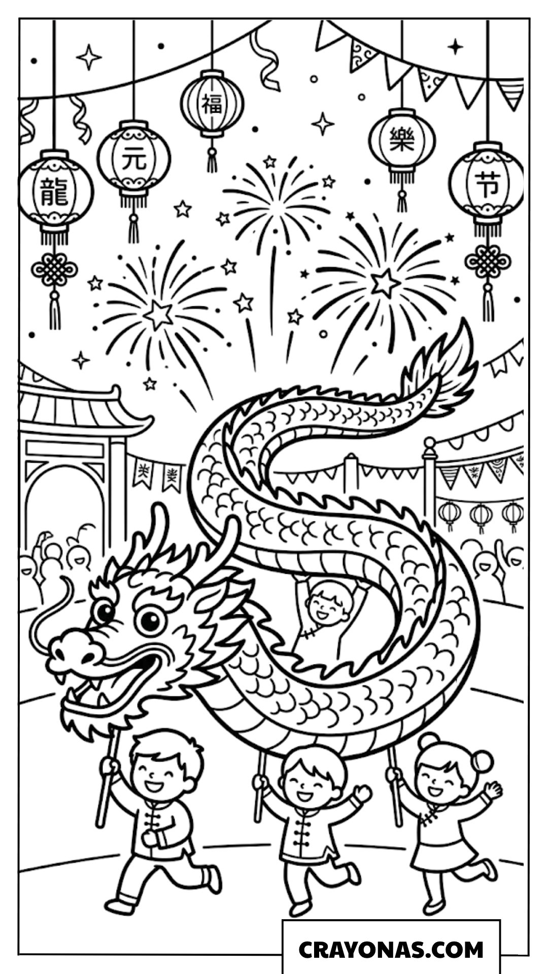 Chinese Dragon Festival Coloring Page