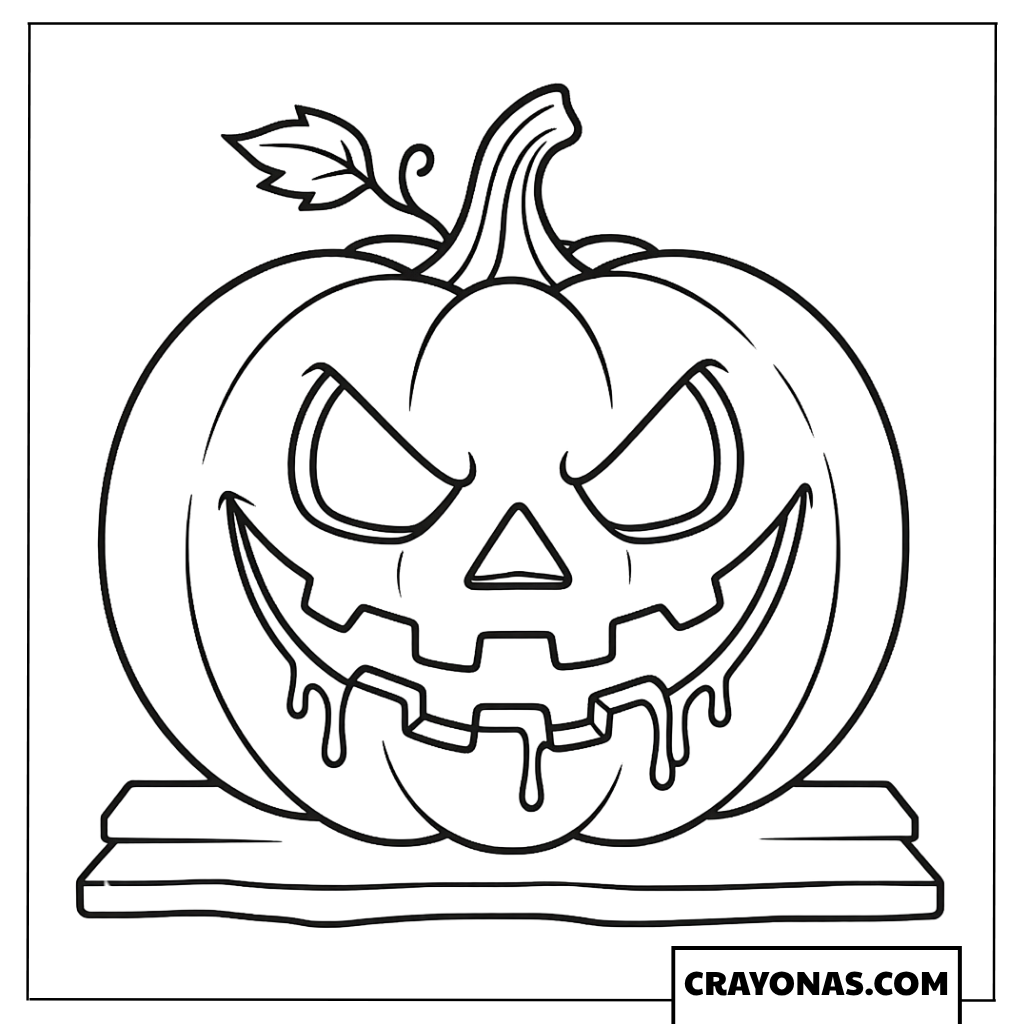 Classic Jack-o'-Lantern on Books Coloring Page
