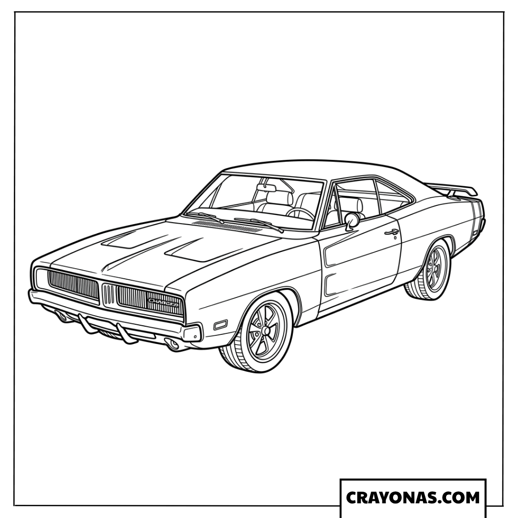 Classic Muscle Car Coloring Page
