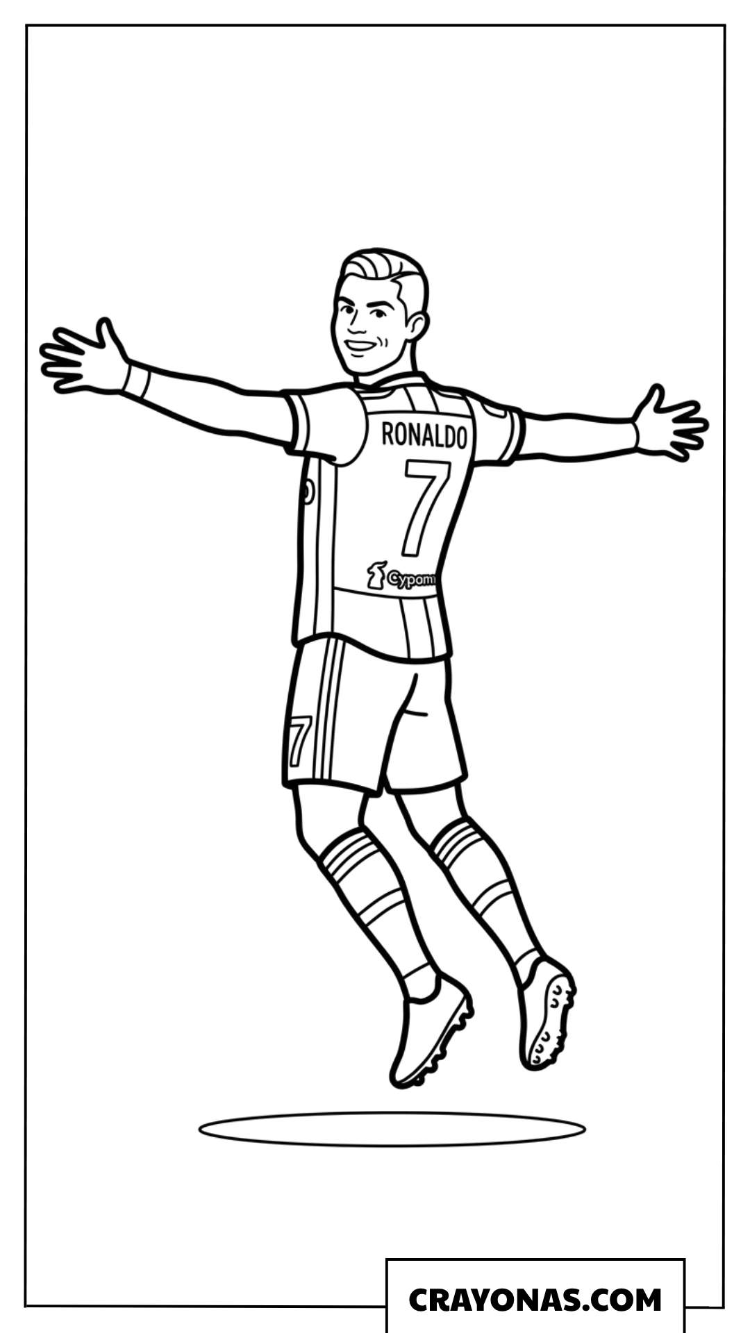 Cristiano Ronaldo Celebration Jump Coloring Page