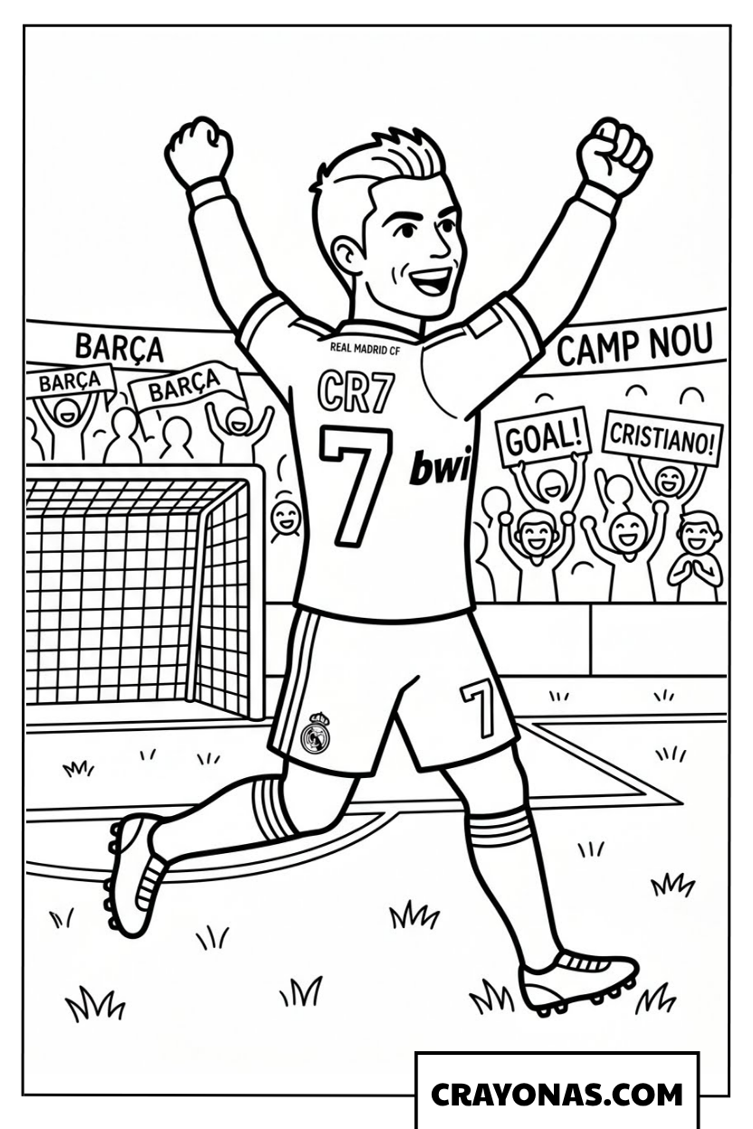 Cristiano Ronaldo El Cl?sico Celebration Coloring Page