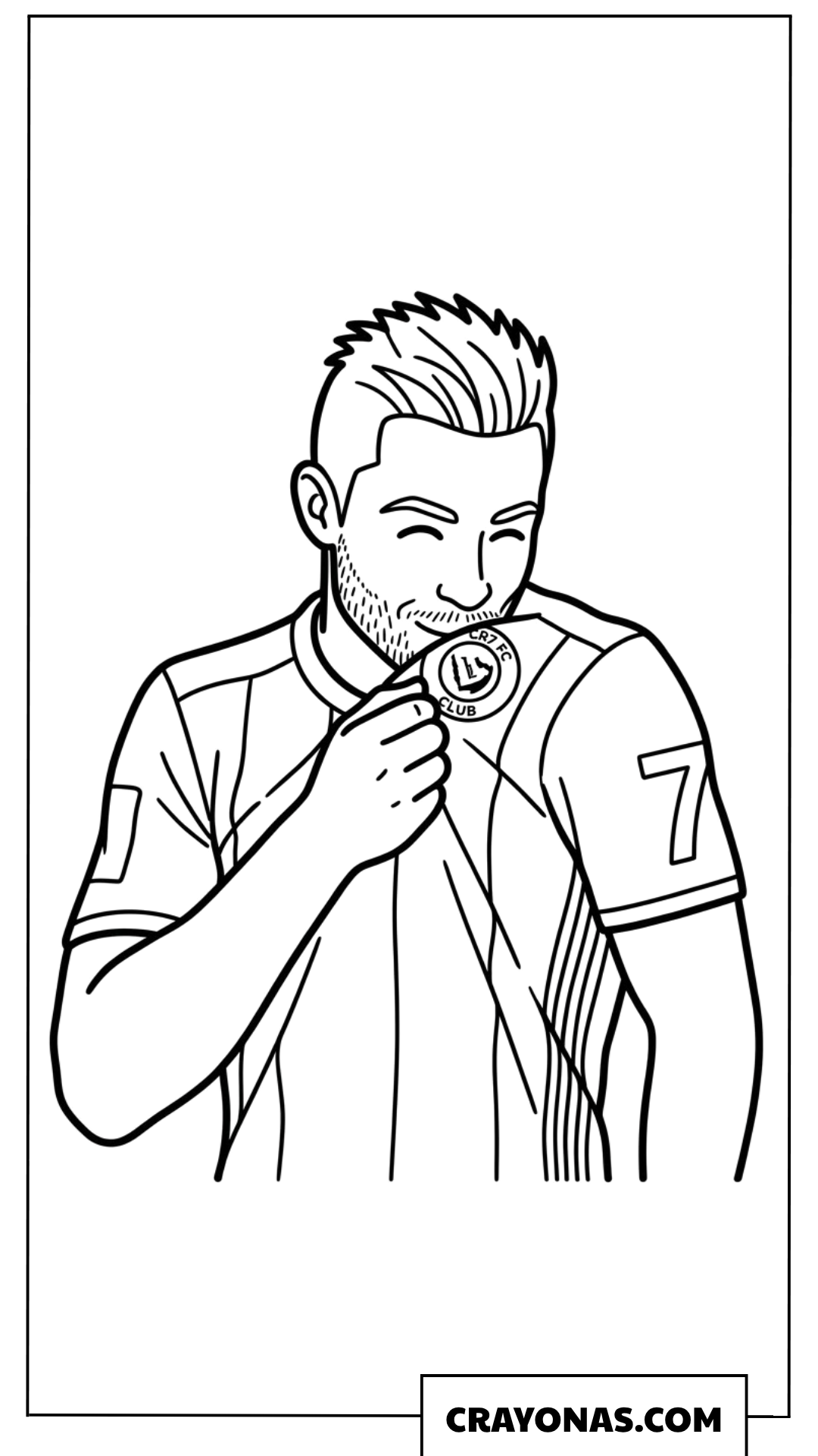Cristiano Ronaldo Kissing Medal Coloring Page