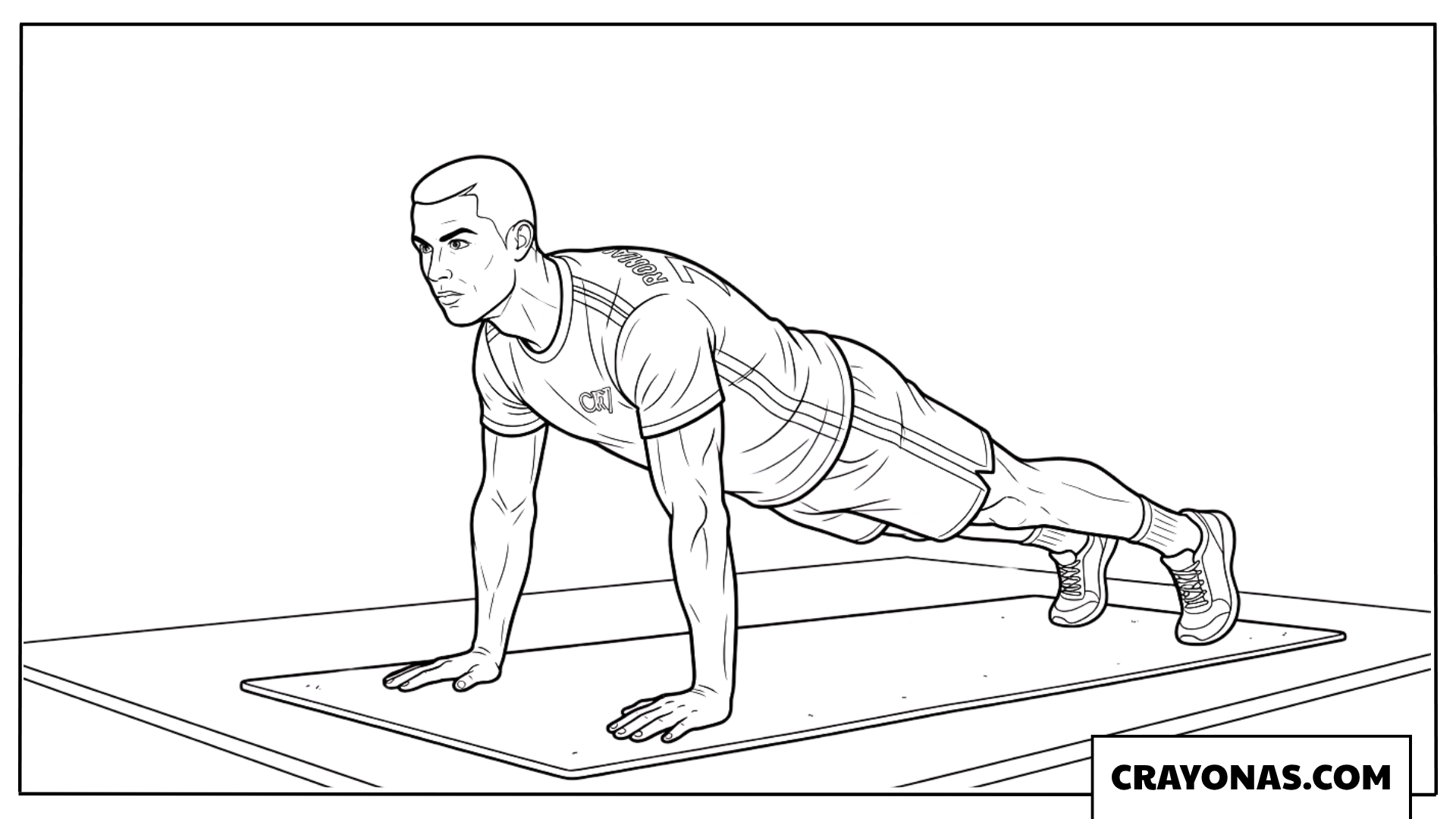 Cristiano Ronaldo Push Up Coloring Page