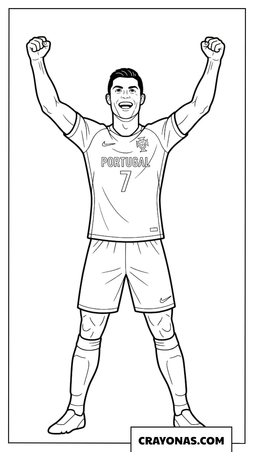 Cristiano Ronaldo Victorious Pose Coloring Page