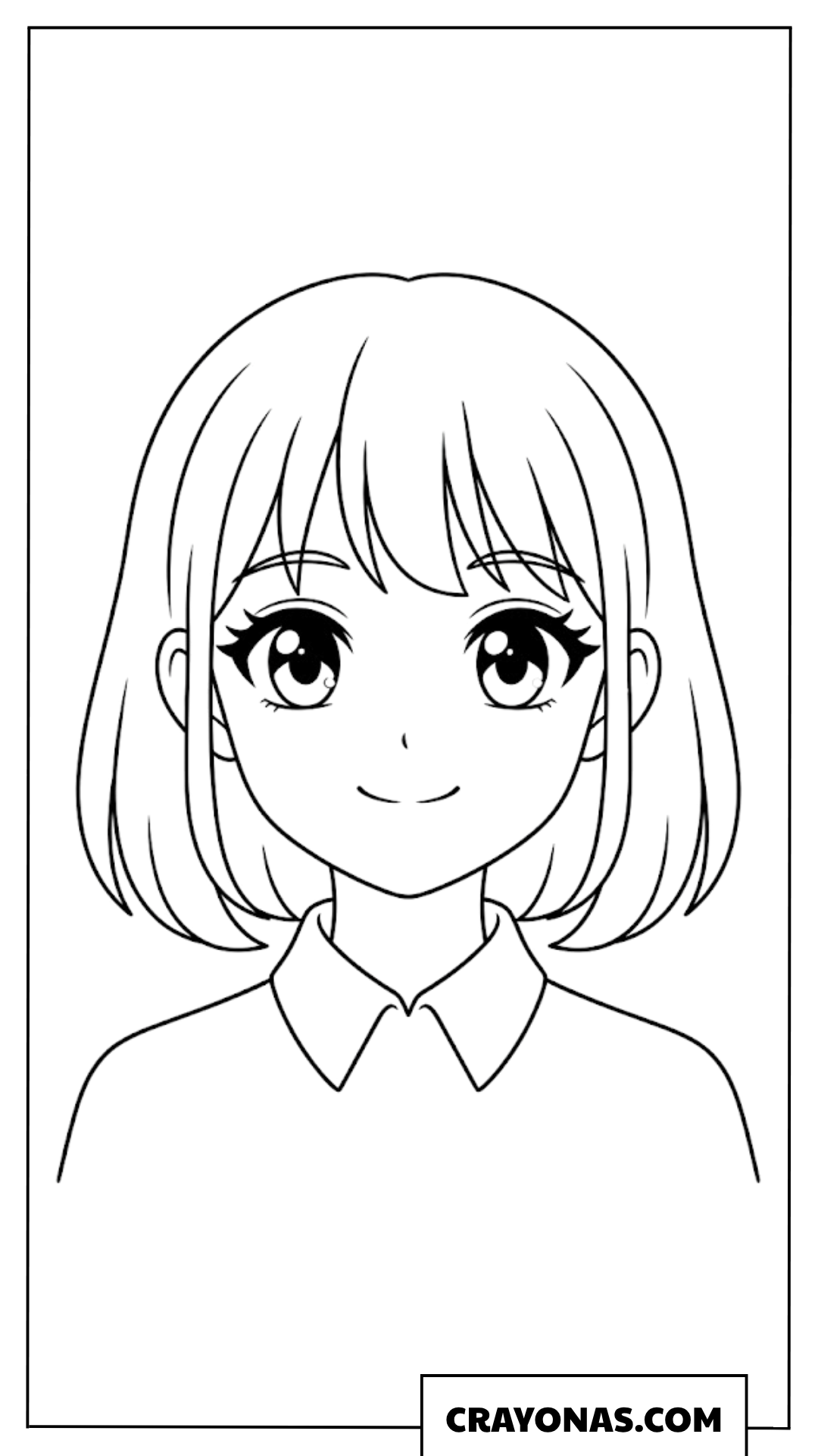 Cute Girl Portrait Coloring Page