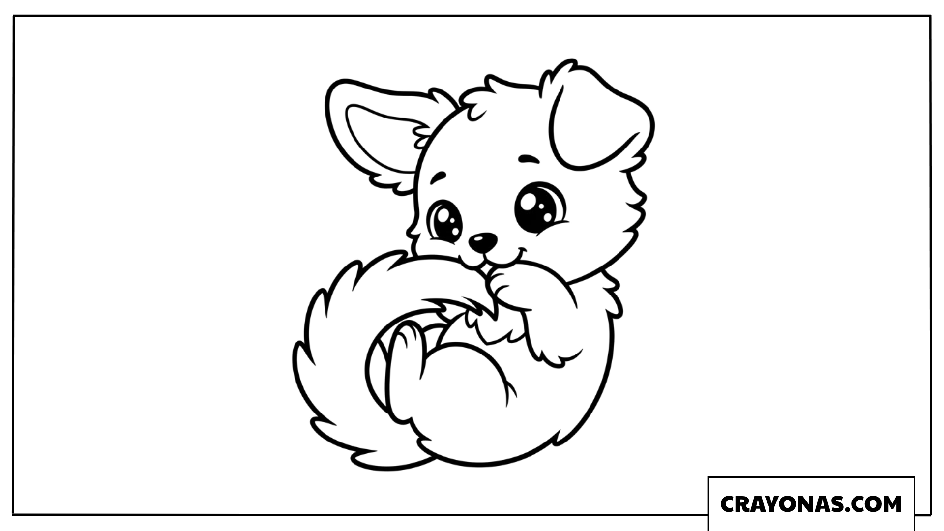 Cute chibi puppy coloring page