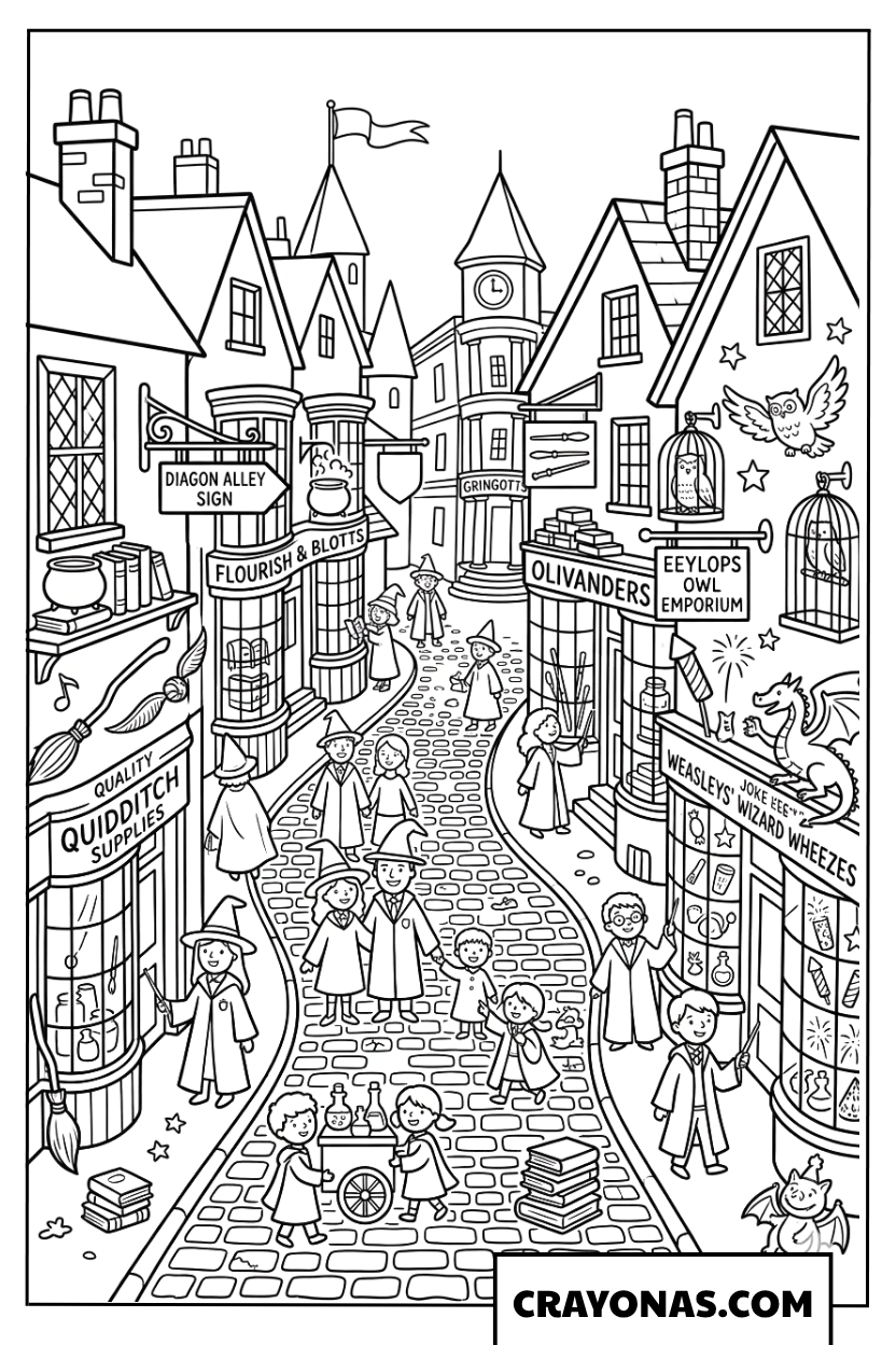Diagon Alley Coloring Pages